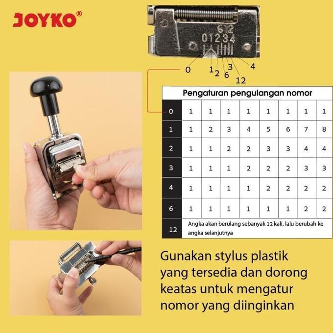 Lansungkirim- Joyko Numerator 6Digit/Automatic Number Machine/Stempel Angka Otomatis - 6D Numbering 