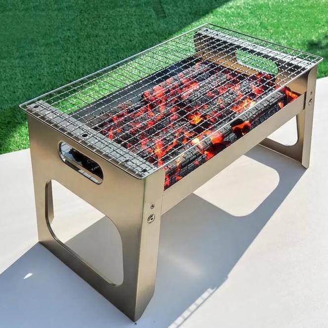 Panggangan Bbq Portable Arang Bakar Lipat Outdoor Alat Wajan Panggang Kompor Bakaran Sosissate Arang