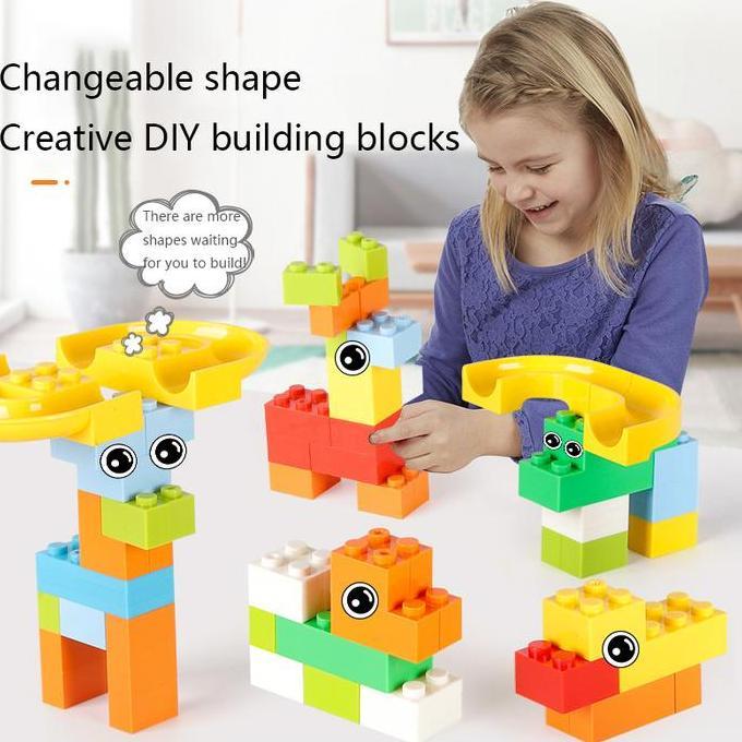 Ceocellular - Yunleotoys Marble Race Run 168Pcs Bulding Blocks  Plastik  Balok Susun Track Slide Bal