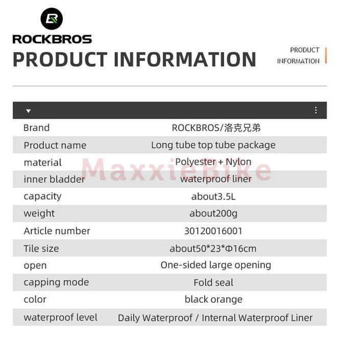 ROCKBROS 060 Tas Frame Sepeda Bike Bag Tube Touring Waterproof