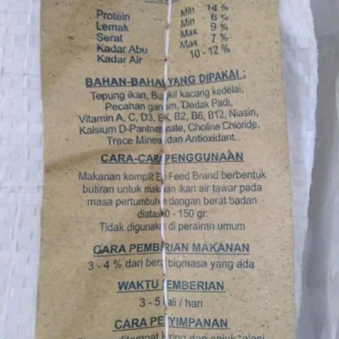 pelet murah eko -2 1 karung 30kg pelet nila pelet lele gojek instant LM