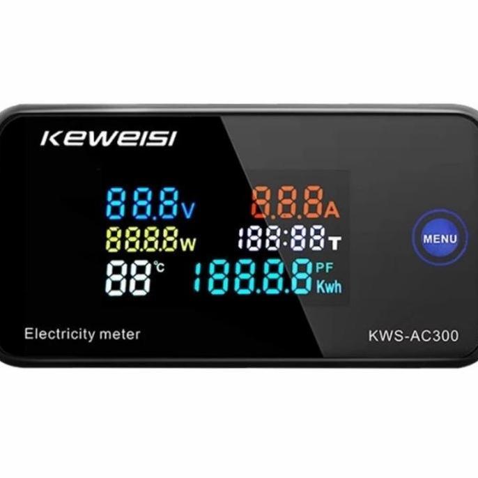 Keweisi AC300 100A display KWh power faktor watt meter suhu BISA GRAB