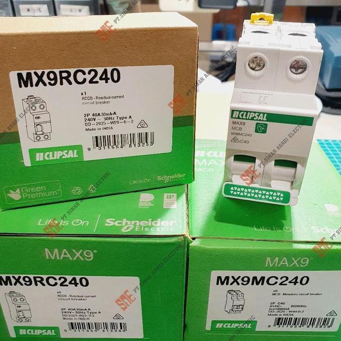 Ready Box Panel Clipsal By Schneider EV Wall Charger TYPE A Up to 7kw 7.3kw RCCB 40A + MCB 2P + Box 