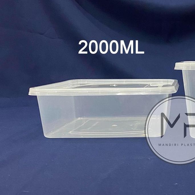 Posto- Thinwall Square Otk 2000 Cup Mika Oti Food Container Kotak Makan Persegi 2000Ml Kotak - 25Pcs