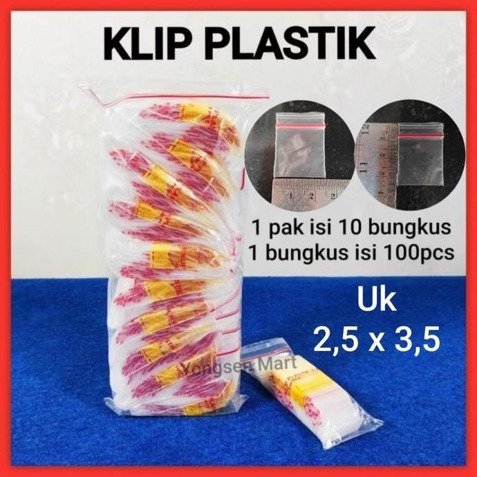 Leone- ( Harga 1 Pak ) Merk Klip Plastik Klip Kecil Uk 2X3 Cm Plastik Obat, Ziplock