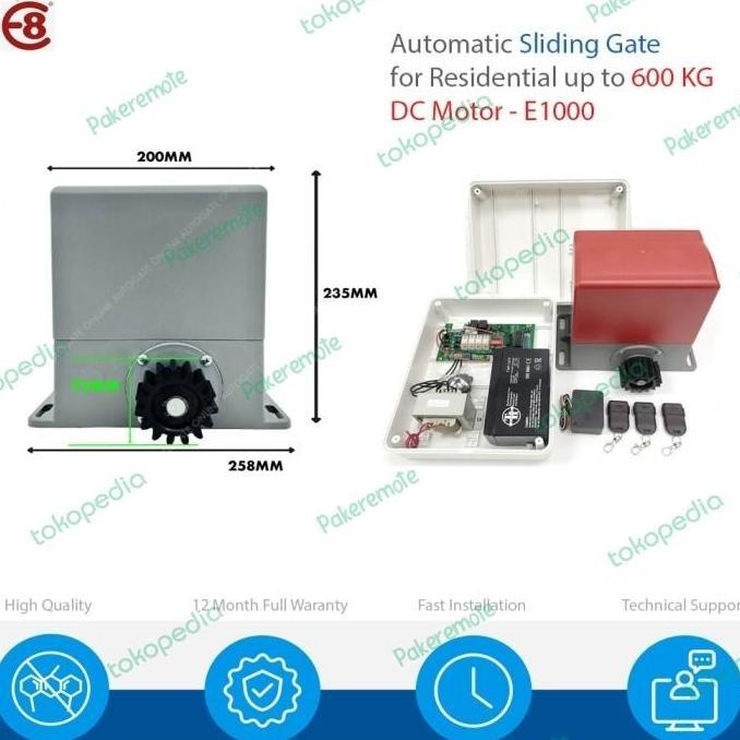 Autogate Dc Motor Sliding Gate 600 Kg Anti Mati Lampu