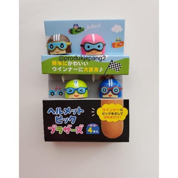 Helm sosis Torune Food Picks Helmet Tusuk Bento Helm Food Pick Helm
