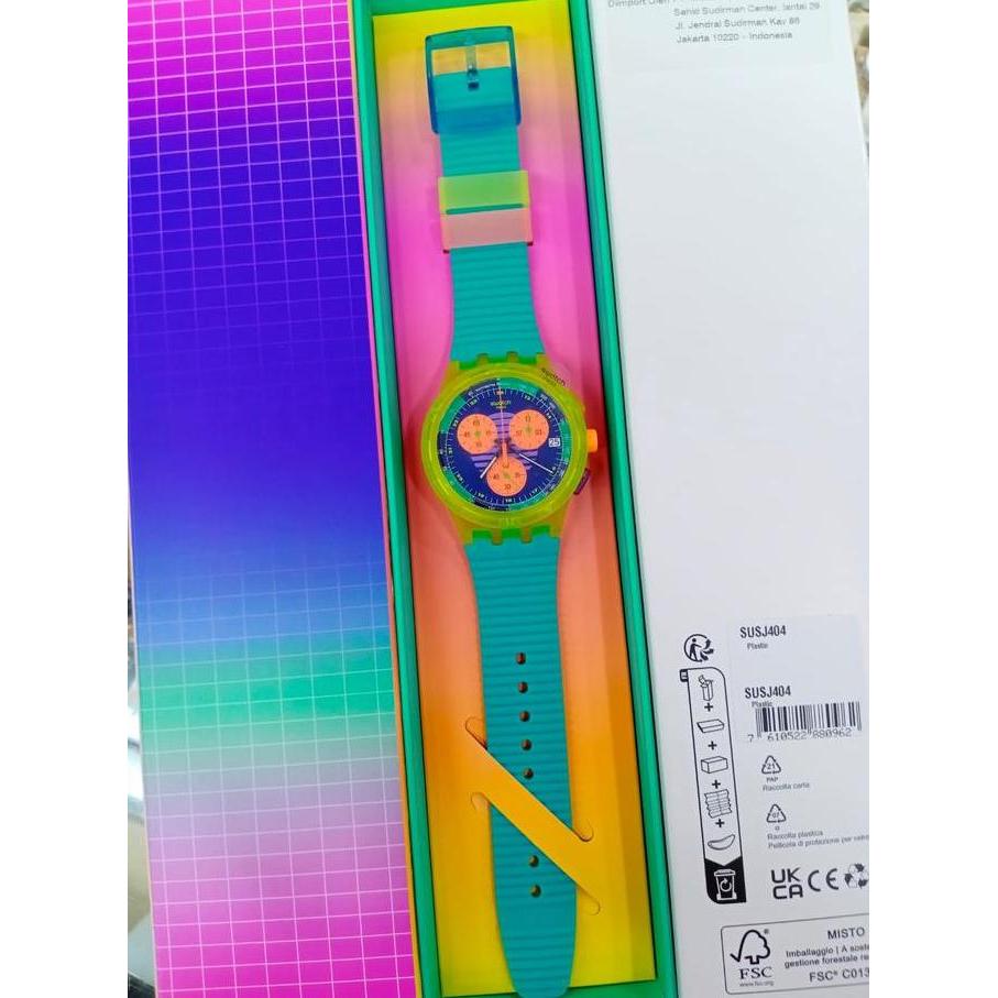 Ready  Jam Tangan SWATCH Original Big Bold SUSJ404 SWATCH NEON WAVE Original