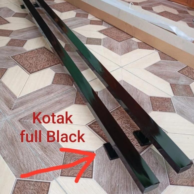 panjang 120cm Gagang pintu rumah Panjang handle pintu rumah stainless 1,2 meter FuLL HITAM
