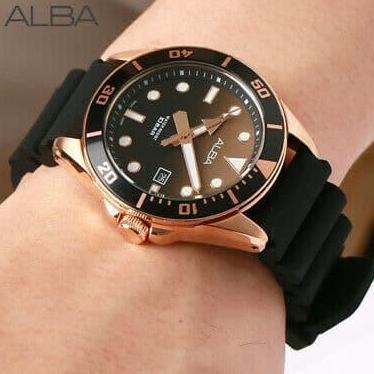 Ready  ALBA Chronograph Jam Tangan Pria Tali Karet AG8K20X1 Original
