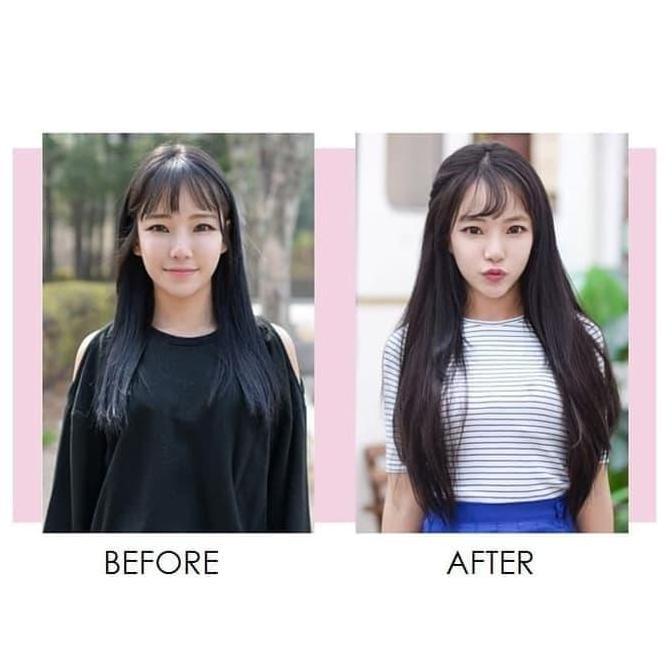 HLU half wig u shape lurus hair clip rambut palsu hair extension