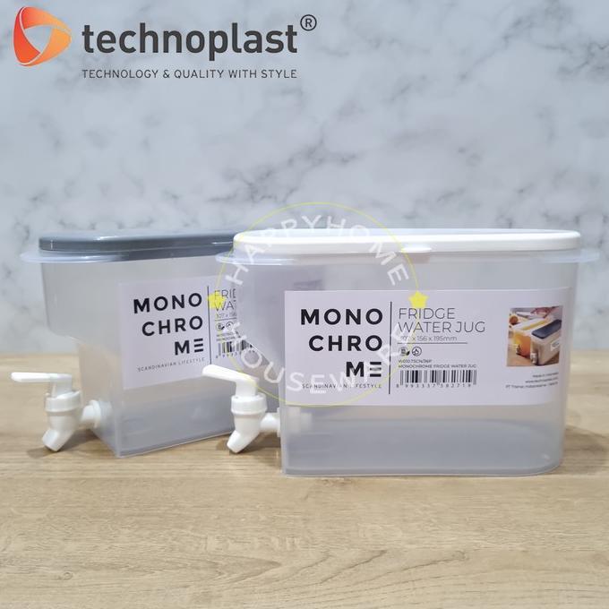 TECHNOPLAST Monochrome Water Jug 3L | Tempat Penyimpanan + Kran Air