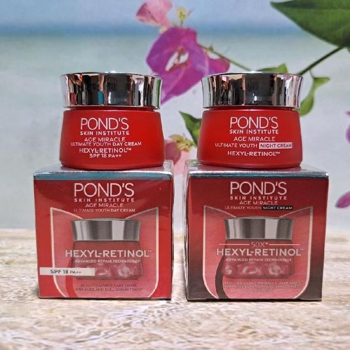 Naysillia_T - Paket Ponds Isi 4 ] Cream Day + Night + Facial Foam 50Gr Ungu + Serum Cda Original Per
