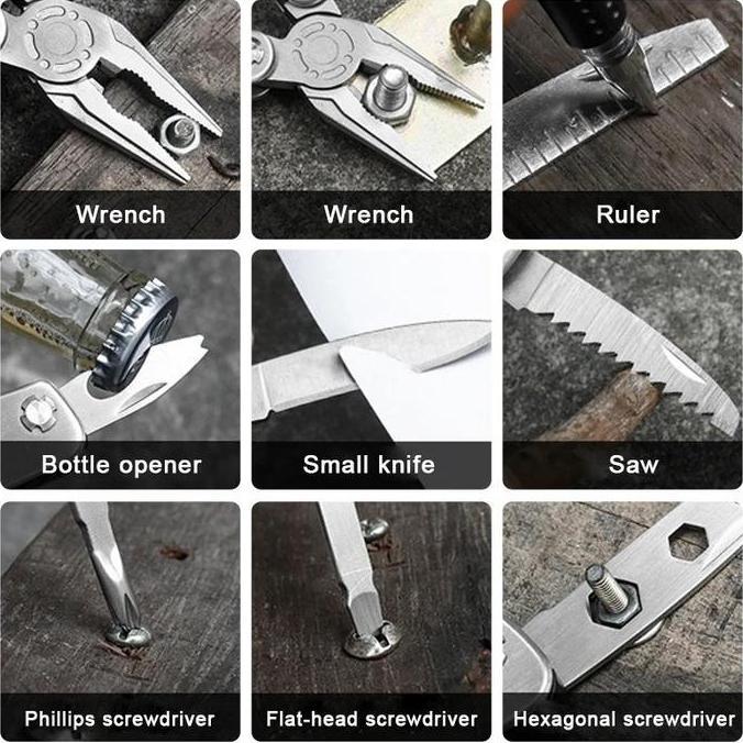Dillamenselc - Tang Lipat Multifungsi Terbaru Stainless Tang Lipat Multifungsi Edc Plier Survival To