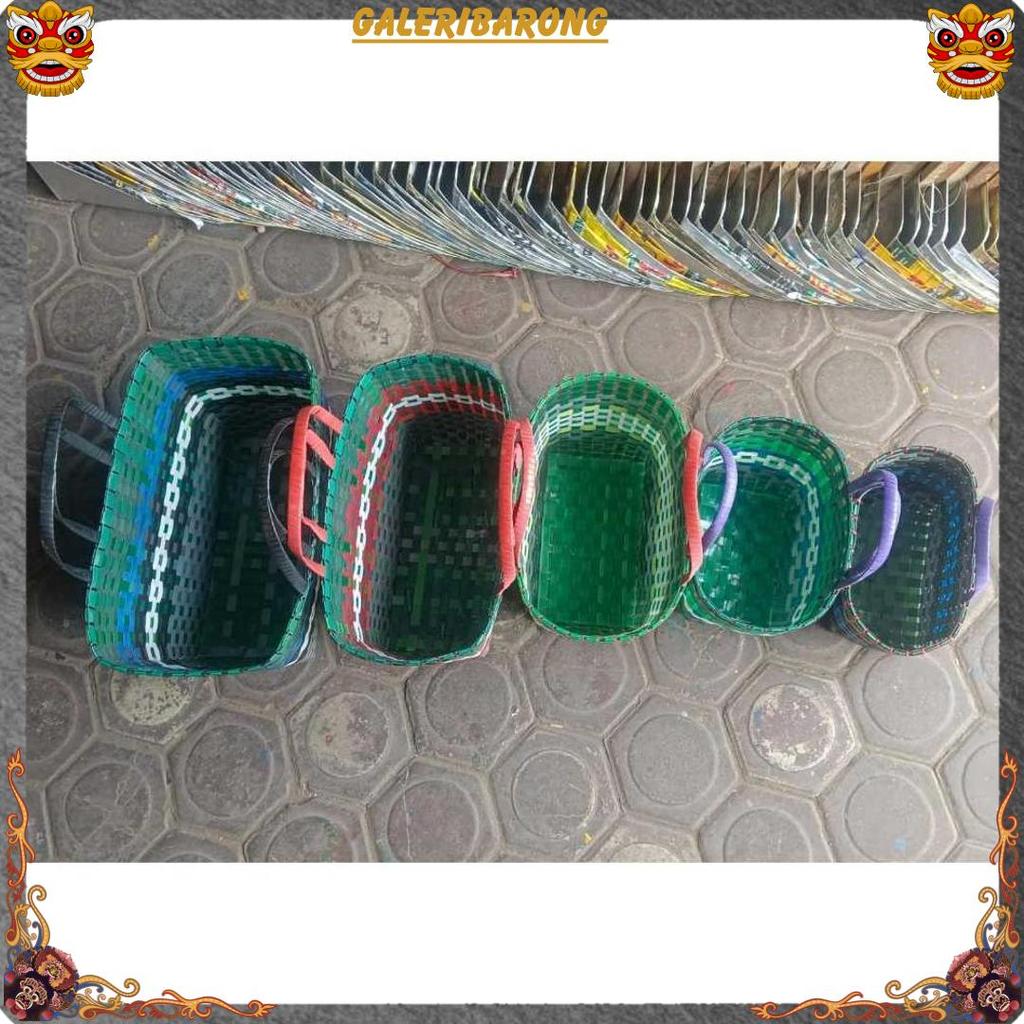 Tas Anyaman Plastik Kaca Premium / Tas Anyam Plastik Tebal Super Jumbo 5 Varian Ukuran / Tas Pasar M