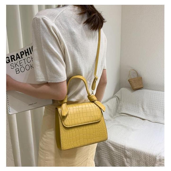 TB-43 tas selempang leather kulit imitasi buaya vintage import jepang