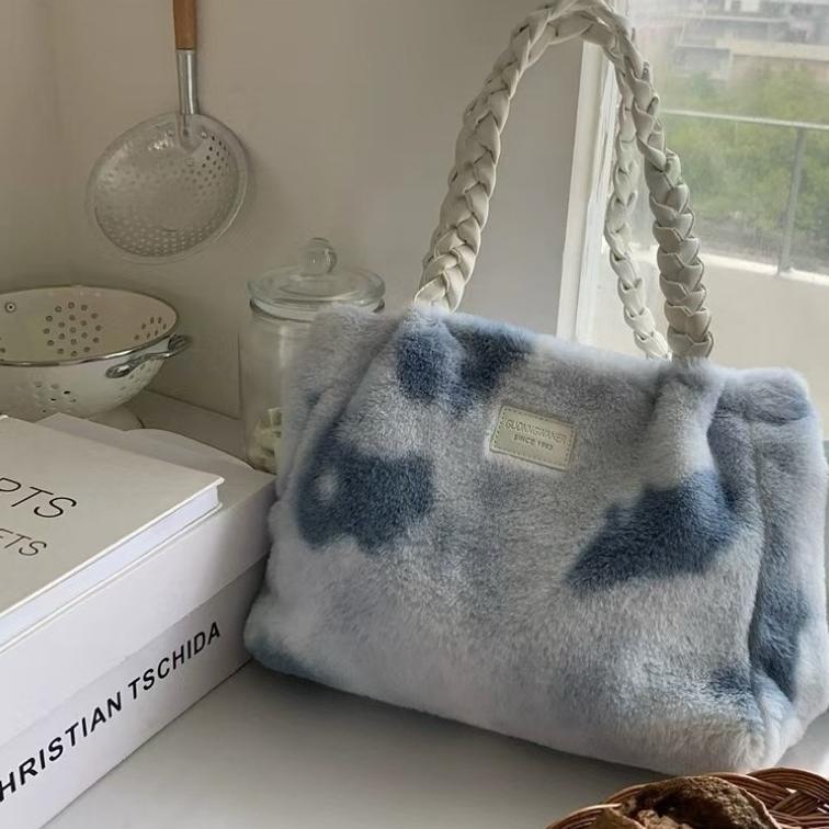 Tas Bahu Wanita Bulu Tas Cewek Tote Shoulder Furry Bag Gt 2070