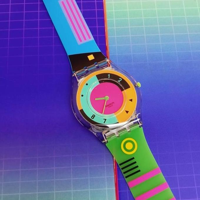 Ready  Jam Tangan Wanita SWATCH Skin SS08K119 SWATCH NEON HOT RACER Original