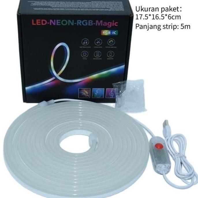 TACAAHA Lampu Neon Flex LED Neon Flex Running Remote Lampu Strip Led Neon Sign Silikon Lembut Flexib