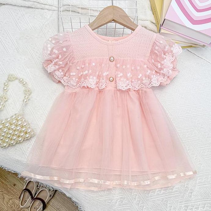 Happykid- Angenius Dres Anak Perempuan Pendek Dengan Bahan Knit & Tutu Tile Premium Style Kekinian B