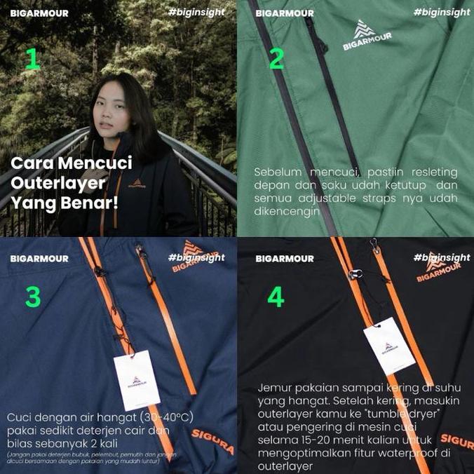 Bigarmour Sigura Basic - Waterproof & Windproof Jacket Jaket Gunung