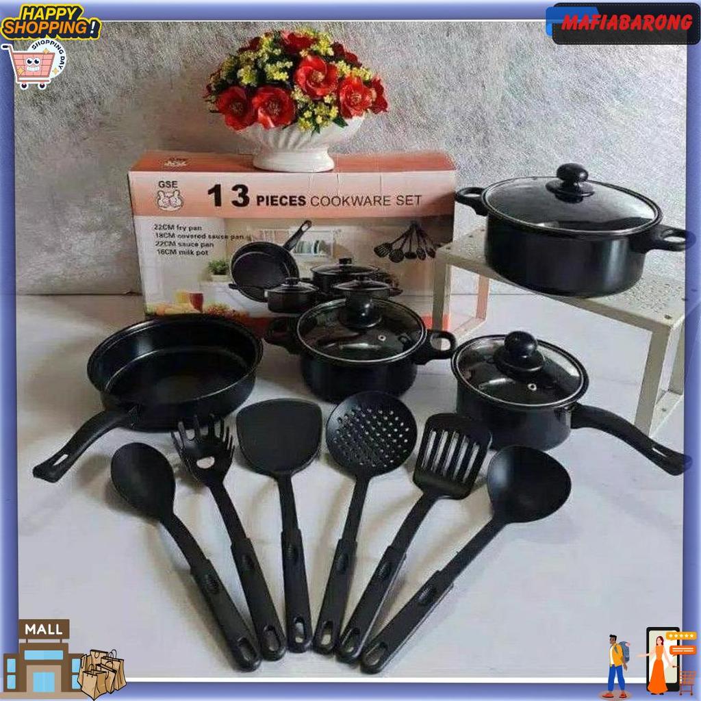 Cookware Set / Alat Masak 1 Set 13 Pcs / Panci Masak Set / 13 Pcs / Panci Serbaguna Lengkap Untuk Ma