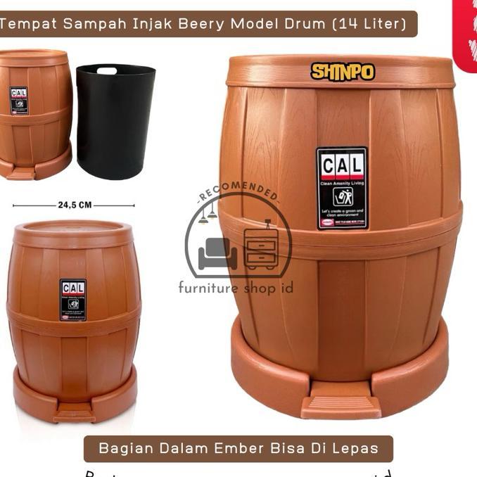 Shinpo - Tempat Sampah Injak 14 Liter Model Drum Mini - Tempat Sampah Indoor