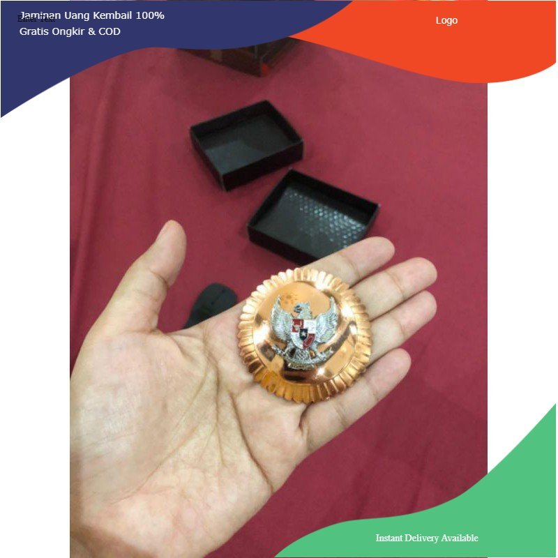 Tanda Jabatan Lurah Perunggu Ukuran 55 Mm Magnet