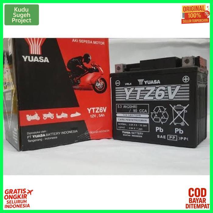Quality Aki Yuasa Ytz6V (Aki Motor Vario 160, Nmax New, Sonic, Fazzio, Pcx New, Freego S)