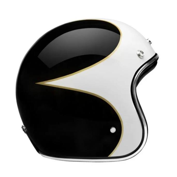 Bogo Retro KBS Emerlad White List Crome Tanpa Kaca Premium /helm Dewasa Pria Wanita  Helm
