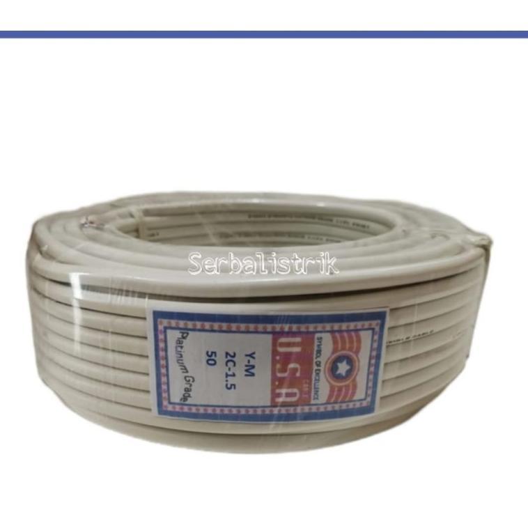 Kabel Listrik Hyo 2X1.5 Serabut 50Yard Usa