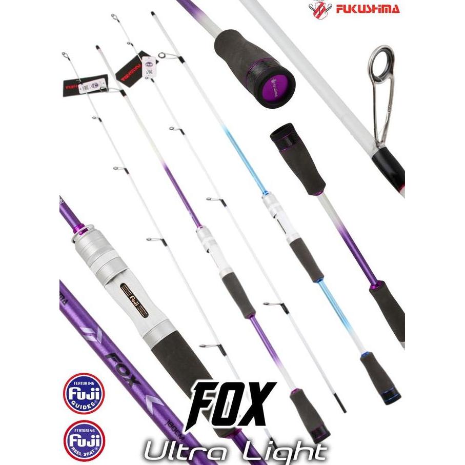 TERMURAH - Joran Spinning Carbon UL Ultralight 4-8 lbs Fuji 180 198 cm Fukushima Fox