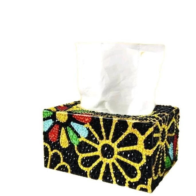 DIY Kotak Tisu Lukisan Berlian 5D Bunga Diamond Painting Tissue Box Handmade Unik Hadiah