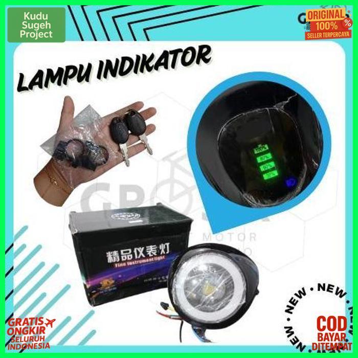 New Lampu Indikator Baterai + Head Lamp 48V-60V + Kunci Kontak Sepeda Listrik Universal