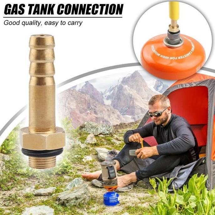 ERTTOLIN Adapter Konverter Kepala Regulator Kompor Portable Camping Tabung Gas LPG 8-10mm Pipe