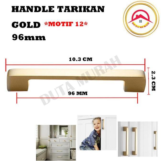 TACAAHA Tarikan Laci Emas / Lemari / Tarikan Handel Laci / Lemari Emas MOTIF 12 96mm