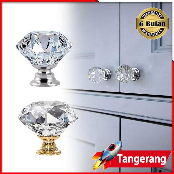 XLOGIPO Tarikan Berlian Kristal Crystal Knob Kenop Kristal Handle Laci Pintu