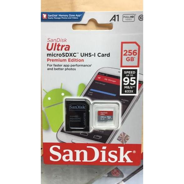 NEW SANDISK MICROSD 256GB ULTRA + ADAPTER ORI
