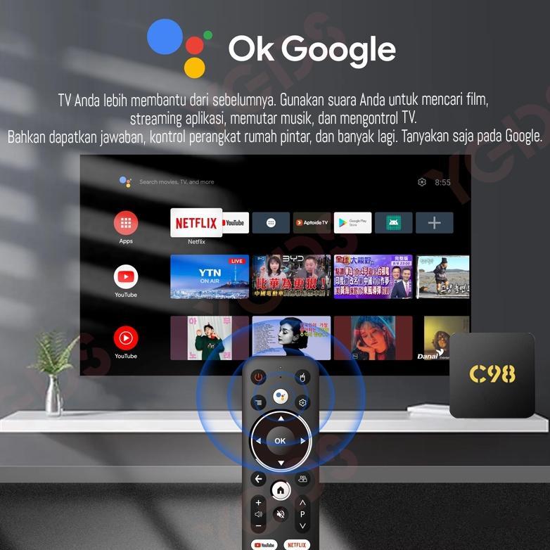 SHOVEEACATALOG YGDS C98 ANDROID TV BOX ANDROID 13.0 OS RAM 4GB ROM 32GB WIFI 5G/2.4G BLUETOOTH SMART