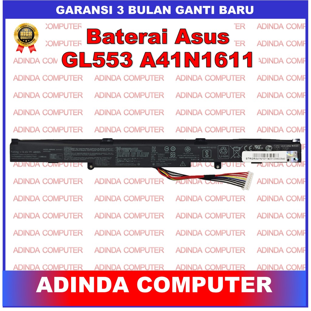 Baterai Battery ASUS ROG GL553 GL553VD GL553VE GL553VW GL753VD GL753VE