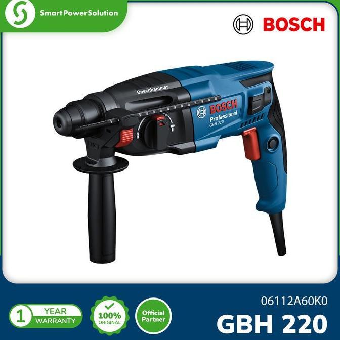 Promo Bosch Mesin Bor Bobok Beton Gbh 2-20 Rotary Hammer Drill Gbh 220 - 06112A60K0