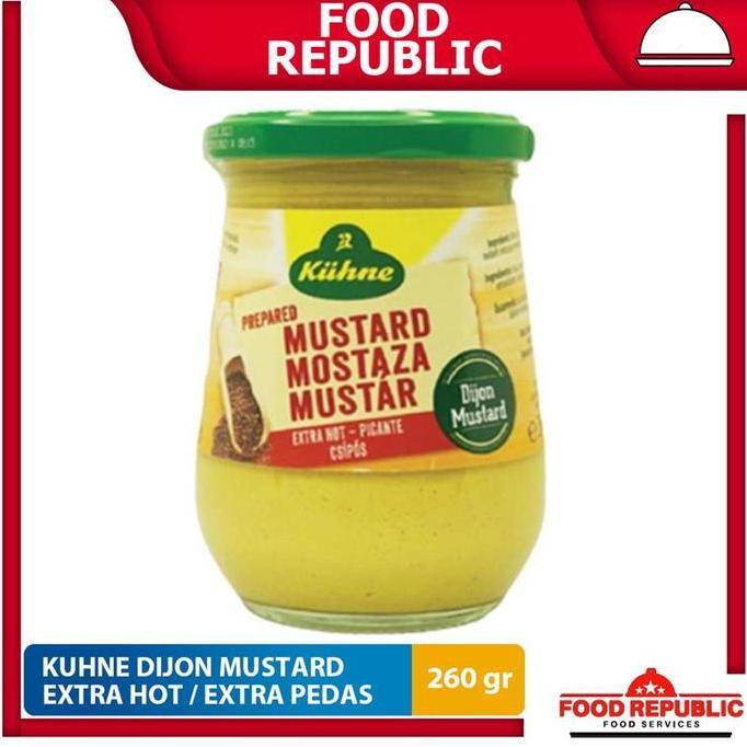Evardoqueen - Kuhne Dijon Mustard Extra Hot 260 Gr - Moster Extra Pedas Import Halal