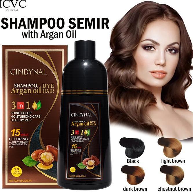 Cindynal Mokeru Shampoo Argan Oil Shampoo Semir Pewarna Rambut Ml