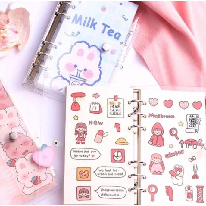 bavero_sell - buku binder a6 isi kertas 100 lembar 80 lembar karakter lucu daily planner aesthetic