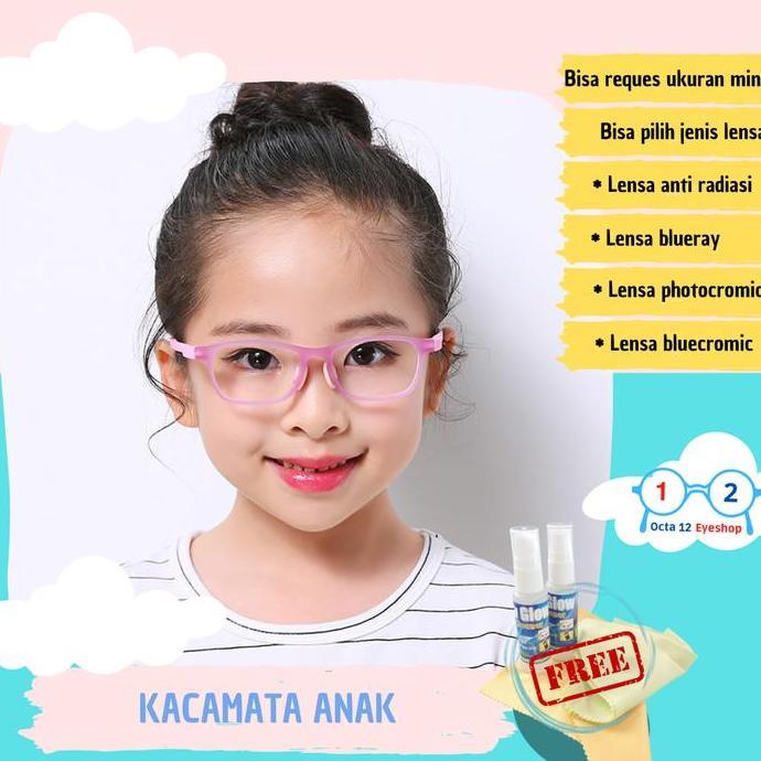 kacamata anti radiasi anak perempuan laki-laki 2104, bisa reques minus