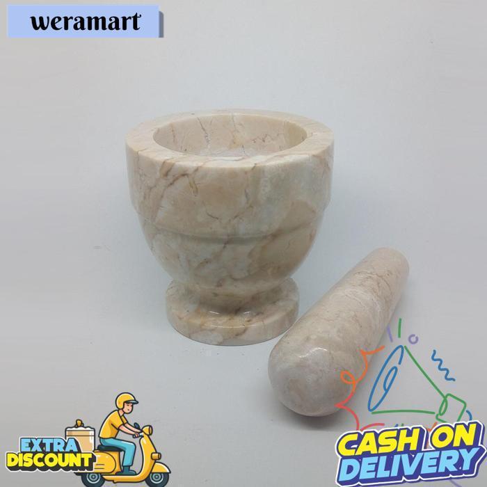 Lumpang Alu Batu Lesung Mini Marmer Asli Tumbukan Tumbuk Obat Puyer Ulekan Ulek Mortar & Pestle 4/11