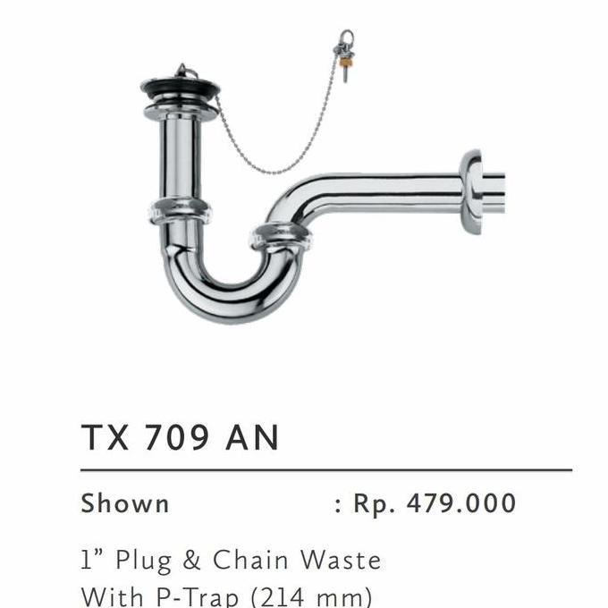 Afur Pembuangan Air Leher Angsa Wastafel Set Pipa Toto TX 709 AN