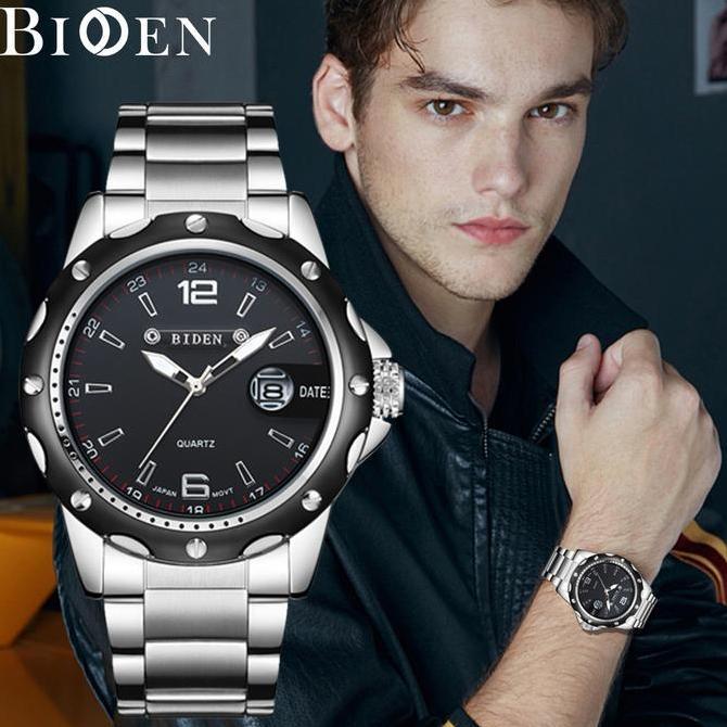 003Harga telah diganti, cepat beliBIDEN Jam Tangan Pria Olahraga Kuarsa Otomatis Date Tali Stainless