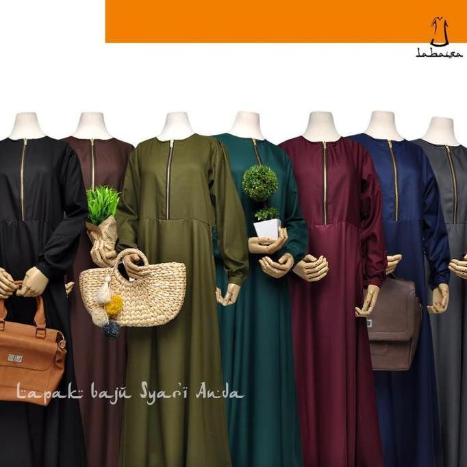 Labasa Gamis Syari Polos Toyobo Aneka Warna Gelap | Gamis Only