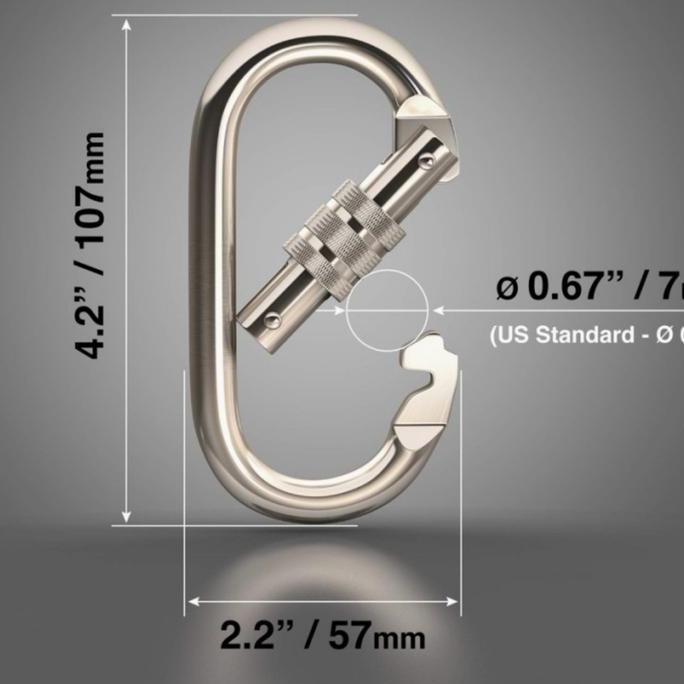 CARABINER 25KN BAJA SCREW OVAL SERIES KARABINER PANJAT TEBING 25KN